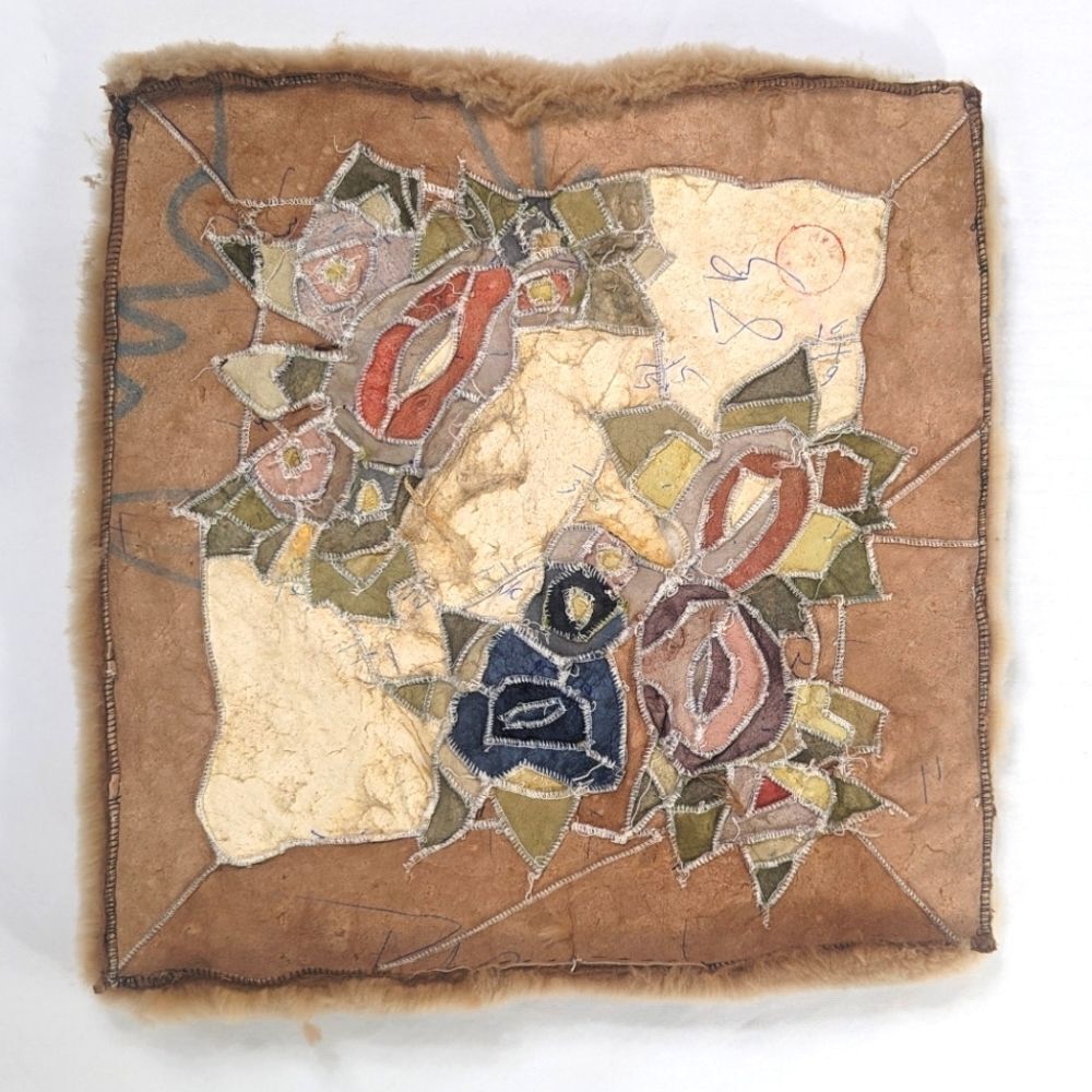 Vintage Floral Shearling Throw Pillow V2 - Picture 8 of 9
